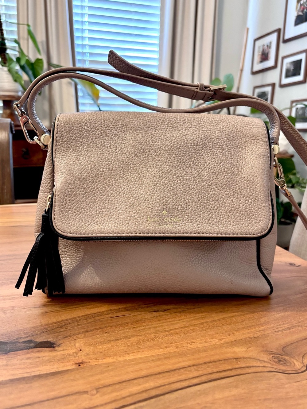Kate Spade NY Chester Street Miri Shoulder Bag Pebbled Leather Crossbody Taupe